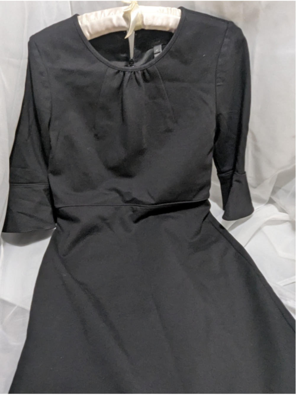 Women's J.Crew Black Petite 6P Midi Dress - Picture 5 of 8